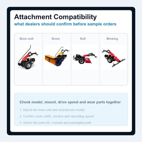 Walk-Behind Tractor Attachment Compatibility: What Dealers Should Check Before Sample Orders