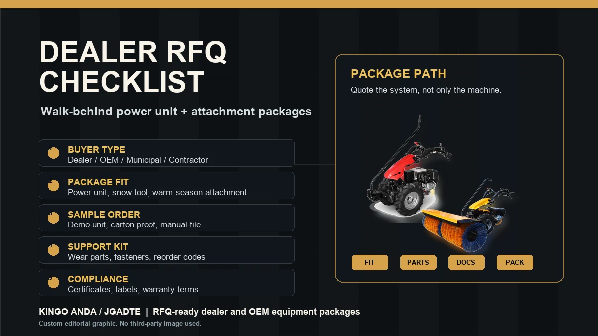 Dealer RFQ Checklist for Walk-Behind Power Unit Attachment Packages