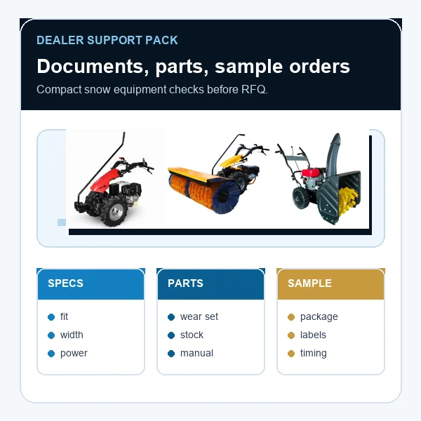 Dealer Support for Compact Snow Equipment: Documents, Parts and Sample Orders