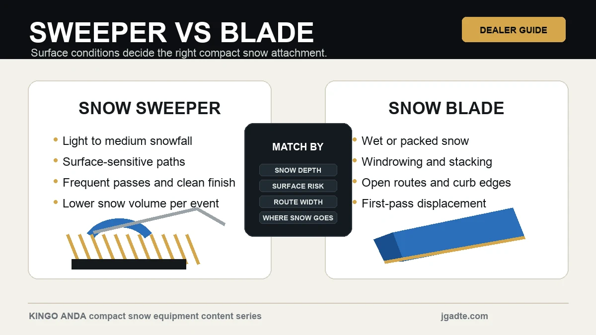 Commercial Snow Sweeper vs Snow Blade: Matching Surface Conditions and Snow Type